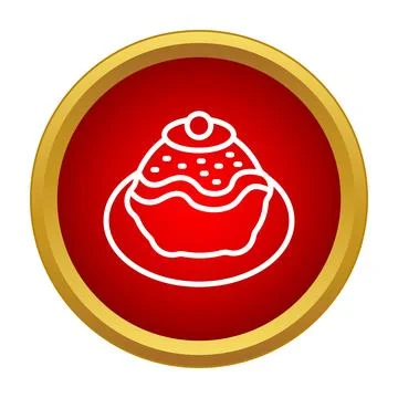 Cupcake bakery treat button sweet food icon Stock Illustration