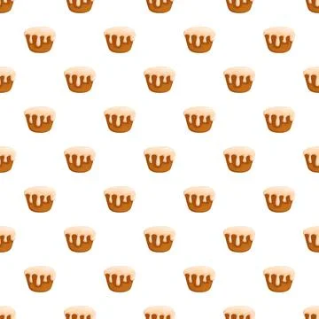 Cupcake bakery treats seamless pattern background Stock Illustration