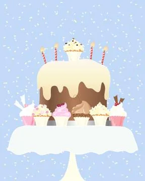 Cupcake birthday Stock Illustration