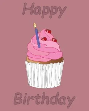 Cupcake birthday Stock Illustration