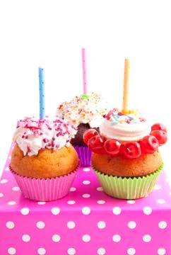 Cupcake birthday Stock Photos