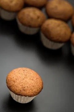 Cupcake on Black Background Stock Photos