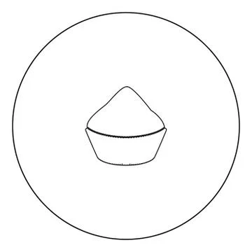 Cupcake black icon in circle vector illustration isolated . Illustrazione stock