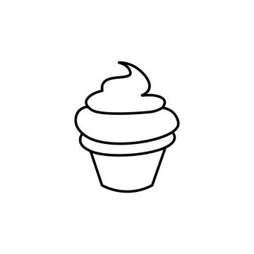 Cupcake black sign icon. Vector illustration eps 10 Stock Illustration
