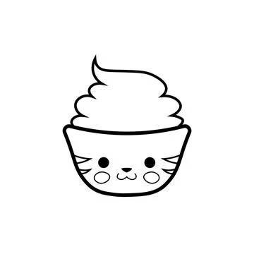 Cupcake black sign icon. Vector illustration eps 10 Stock Illustration