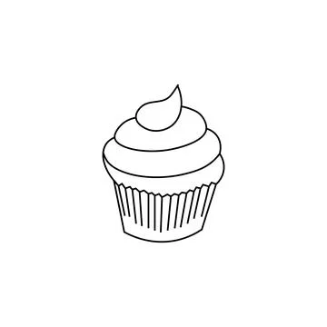 Cupcake black sign icon. Vector illustration eps 10 Stock Illustration