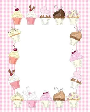 Cupcake border Stock Illustration