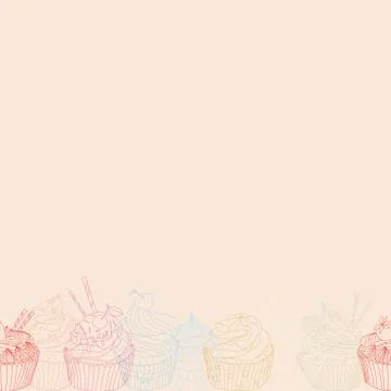 Cupcake border pattern Stock Illustration