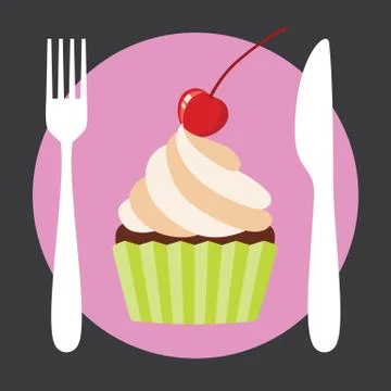 Cupcake Cafe Logo Stock Illustration