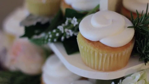 Cupcake Cake Close Up Stock Footage 71492011