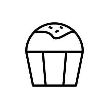 Cupcake cake icon. Simple line vector elements of religious holiday for ui and Illustrazione stock