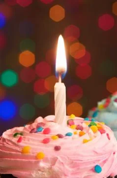 Cupcake candle Stock Photos