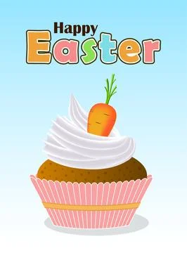 Cupcake with carrot Stock Illustration