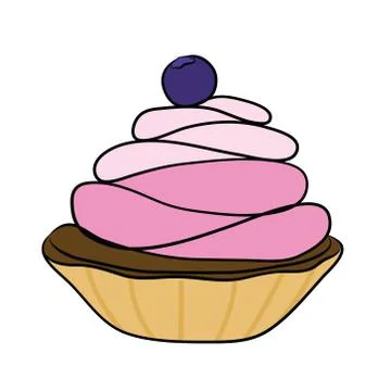 Cupcake cartoon Stock Illustration