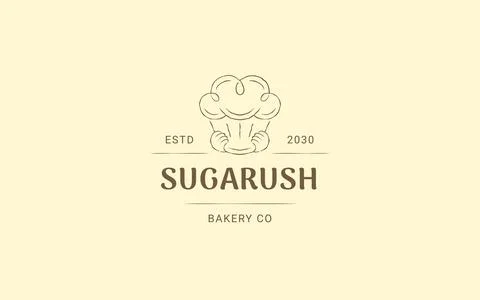 Cupcake Chef Bakery Logo Vector Template Ilustración de archivo