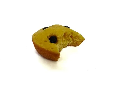 Cupcake with choco chips isolated on a white background Stock Photos