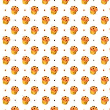 Cupcake with chocolate and pattern Stock Illustration