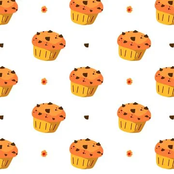 Cupcake with chocolate and pattern Stock Illustration