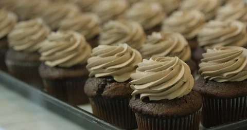 Cupcake chocolate chip sprinkles Stock Footage 89892122