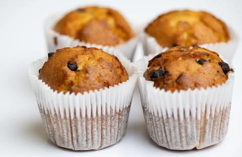 Cupcake with chocolate drops Stock Photos