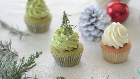 Cupcake Christmas with panning. Stock Footage 83082065