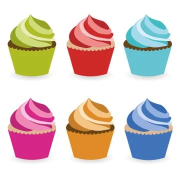 Cupcake collection Stock Illustration