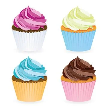 Cupcake collection Stock Illustration