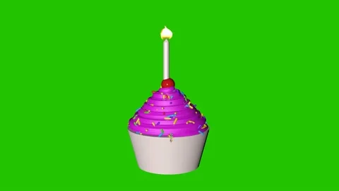 Cupcake with colored confetti and cherrie Stock Footage 166685602