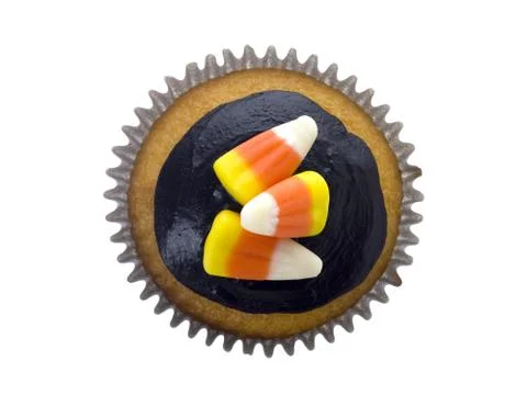 Cupcake with corn candy Stock Photos