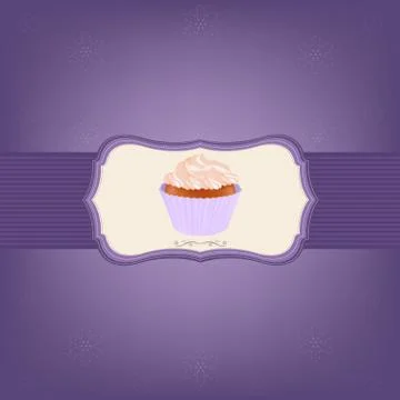 Cupcake with cream Stock Illustration