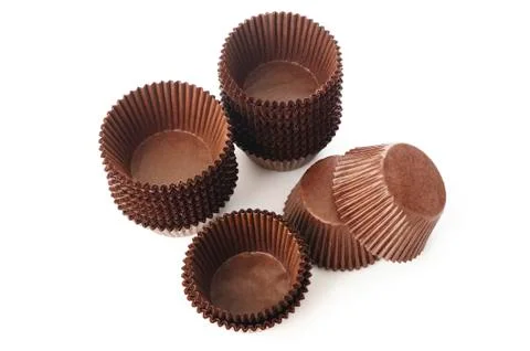 Cupcake cup on white Stock Photos