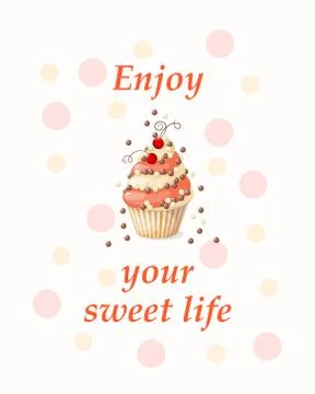 Cupcake with currant Illustrazione stock