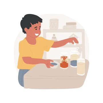 Cupcake decorating isolated cartoon vector illustration. Ilustración de archivo