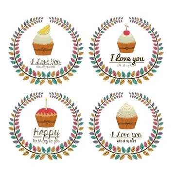 Cupcake design over white background, vector illustration Ilustração Stock