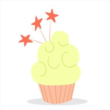 Cupcake dessert cartoon design vector illustrator Stock Illustration