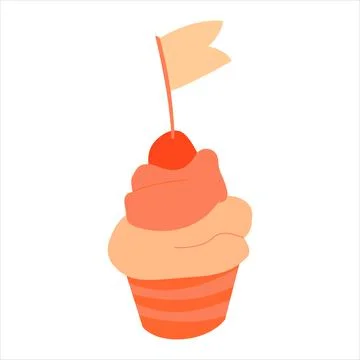 Cupcake dessert cartoon design vector illustrator Stock Illustration