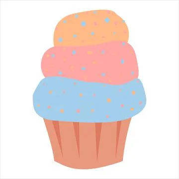 Cupcake dessert cartoon design vector illustrator Stock Illustration