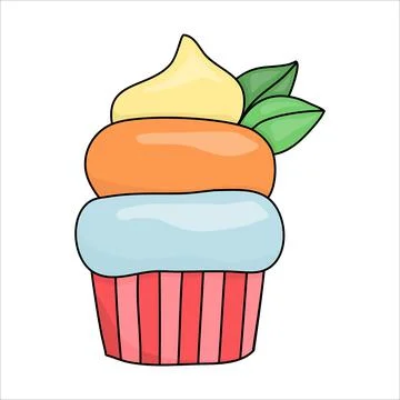 Cupcake dessert cartoon design vector illustrator Stock Illustration