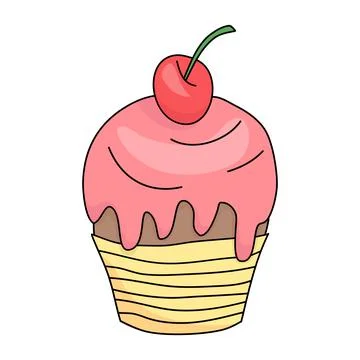 Cupcake dessert cartoon design vector illustrator Stock Illustration