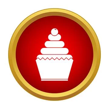 Cupcake dessert food icon vector symbol concept Stock Illustration