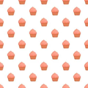 Cupcake dessert pattern creating a sweet background Illustrazione stock