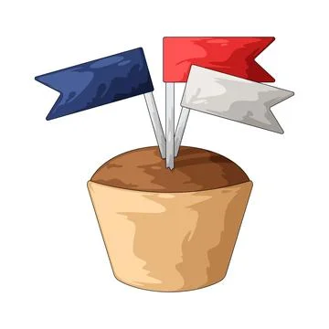 Cupcake with flag illustration Stock Illustration
