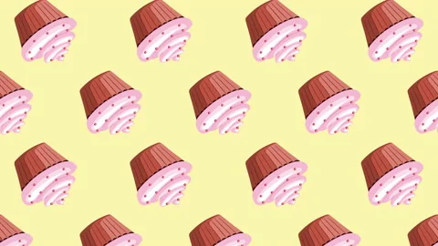 Cupcake flat animation color background Stock Footage 179042513