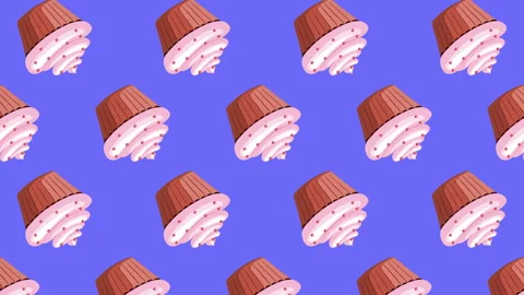 Cupcake flat animation color background Stock Footage 179043584