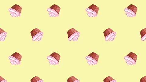 Cupcake flat animation color background Stock Footage 179046447