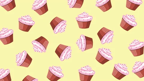 Cupcake flat animation color background Stock Footage 179048223
