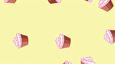 Cupcake flat animation color background Stock Footage 179049391