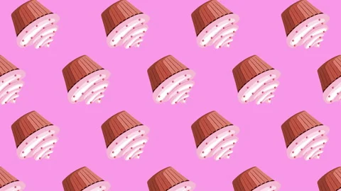 Cupcake flat animation color background Stock Footage 180181061