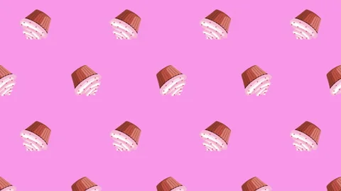 Cupcake flat animation color background Stock Footage 180181615