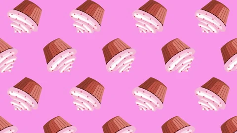 Cupcake flat animation color background Stock Footage 180471799